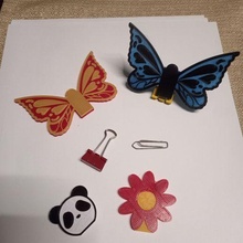 cute paper clip - nature fashion butterfly panda study tool pen flower notebook spring 3d print model - Mito3D