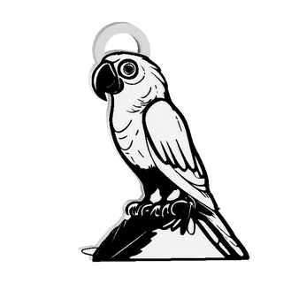 cute parrot keychain earrings necklace 3d print model - Mito3D