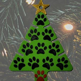 cute paw print christmas decoration Home dog cat fun tree 3d print model - Mito3D