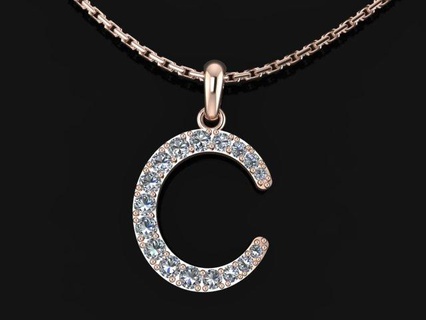 fofa pingente 19 joalheria prata ouro realçar diamante gema livre 3d print model - Mito3D