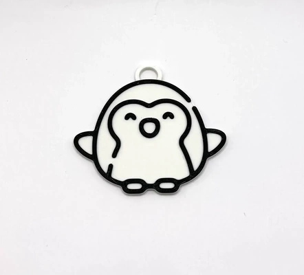 cute penguin keychain fashion chain key wear chan pengunie 3d print model - Mito3D