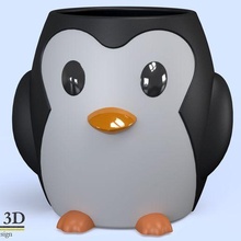cute penguin pot pots models pinguin 3d print model - Mito3D