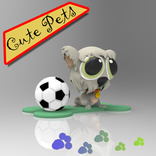cute pets collectibles doggy winter 3d print model art dog puppy soccer ball bone cartoon mascot 3d print model - Mito3D