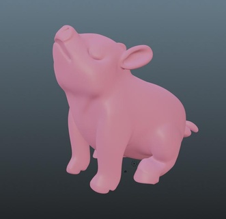 cute pig hog piglet animal animals adorable toy 3d print model - Mito3D