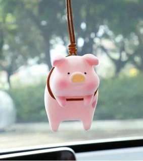 cute pig accesory - hanging car pendant accessory cart pork style 3d print model - Mito3D