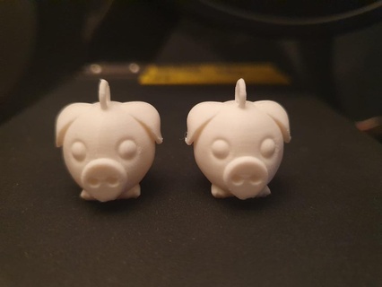 cute pig earring earrings jewelry 3d print model - Mito3D