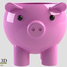 cute pork pot pig of pigs farm animals 3d print model - Mito3D
