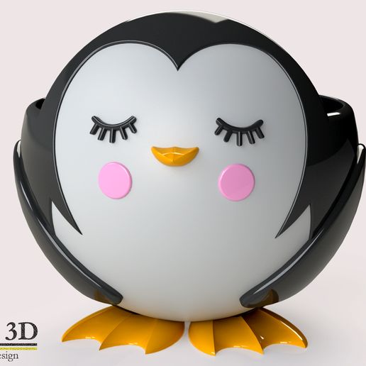 cute puffin pot 3D print model - Mito3D
