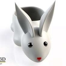mignonne lapin pot lapins lièvre animal modèles 3d print model - Mito3D