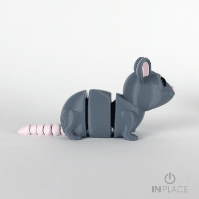 lindo rata articulado flexi flexible impresión in sitio apoya animal ratón 3d print model - Mito3D