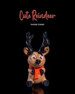 cute reindeer phone stand Gadget itsboyinspace ben pendergast collab collaboration christmas holiday winter holder santa gnome 3d print model - Mito3D