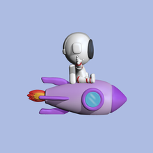 cute rocket astronaut decorate play sculpture miniatures 3d model cartoon figure toy other modeling decorating in space 3d print model - Mito3D