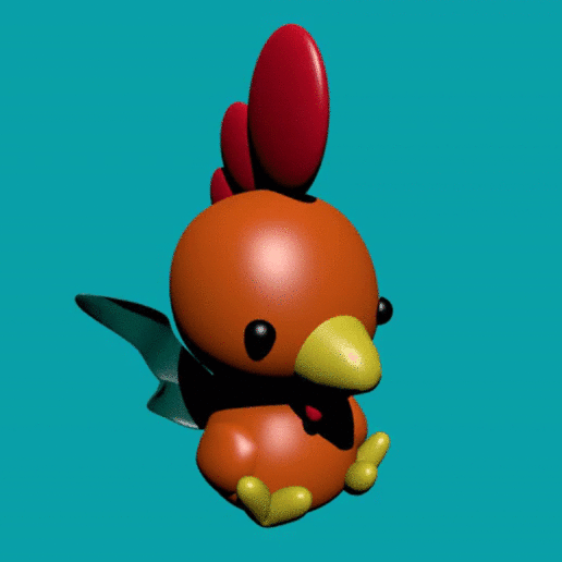 cute rooster gallo figura lindo animal 3D print model - Mito3D
