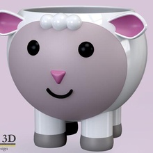 fofa ovelha Panela 2 vasos 3d print model - Mito3D