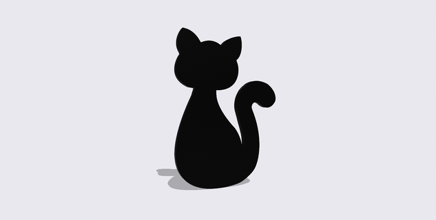 cute simple cat silhouette 3d print model - Mito3D