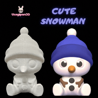cute snowman snowman cute snowman happy snowman celebration holiday xmas christmas snow xmas ornament cartoon toy art toy art art decor decorative play ornament sculpture miniatures  3d print model - Mito3D