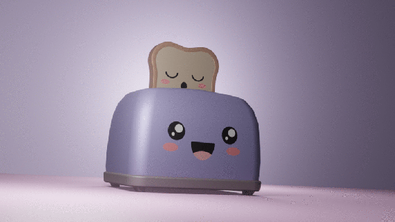Şirin tatlı tost makinası heykel dekorasyon sevimli kızarmış ekmek büyülü 3d print model - Mito3D