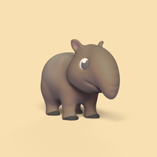 lindo tapir figura esculpir escultura esculturas animal juguete Arte miniaturas decorativo jugar dibujos animados 3d print model - Mito3D