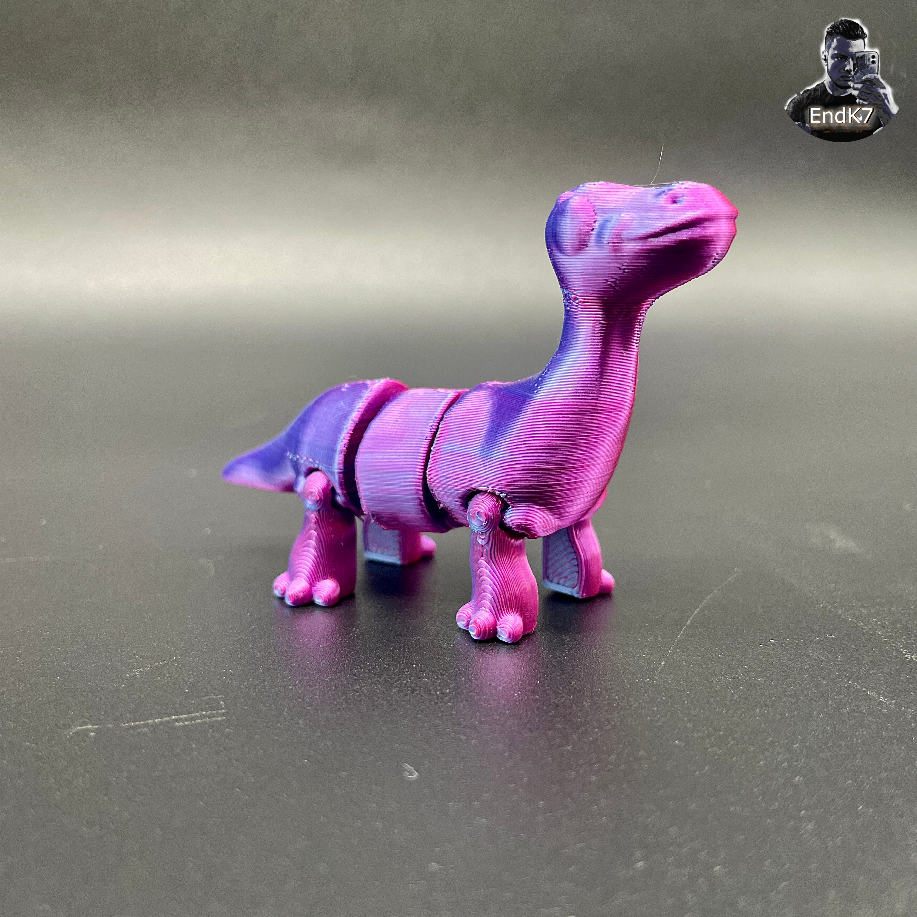 fofa pequeno braquiossauro arte brinquedo brinquedos dinossauro inquietação agitação articulado flexível flexi printinplace suporte nosupports 3D print model - Mito3D