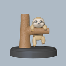 cute tree sloth figure sculpt sculpture sculptures animal toy art zoo forest 3d print model - Mito3D