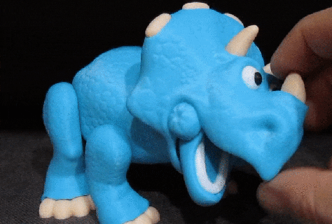 cute triceratops easy print assembly 3d print model - Mito3D