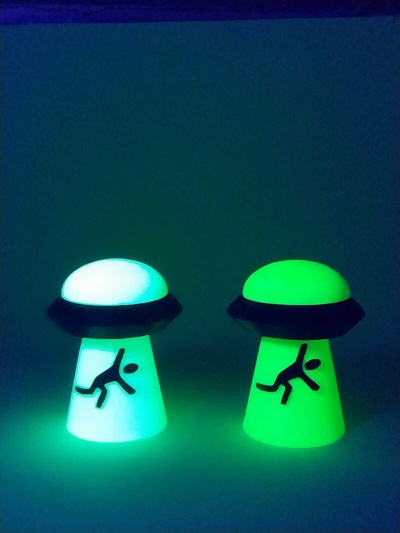 cute ufo lamp alien abduction uap 3d printed cool colors 3d print model - Mito3D