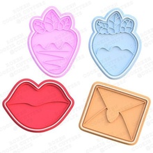 cute valentines day cookie cutter set 4 cupid party holiday valentine valentine's stamp cookies cook home cithen cutters parrot otter hedgehog cat animals 3d print model - Mito3D