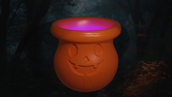 cute vase pumpkin planter Home succulent cactus cutesy pink smile art halloween spooky 3d print model - Mito3D