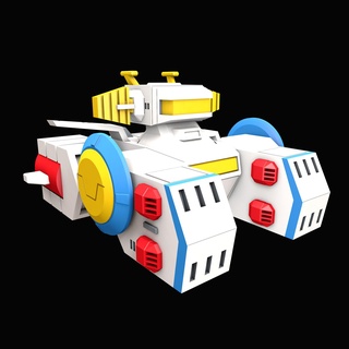 cute white base gundam ship Art chibi pegasus 3d print model - Mito3D