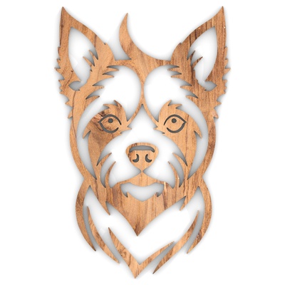 niedlich yorkshire terrier hund porträt kunst tier poly geometrisch haustier dreieck polygon vektor abstrakt polygonal hündchen grafik lernprogramm 3d print model - Mito3D