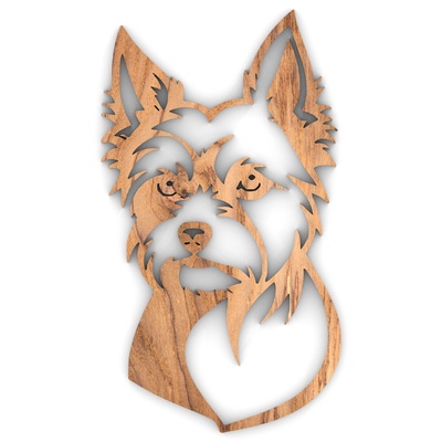 niedlich yorkshire terrier hund porträt no 2 kunst tier poly geometrisch haustier dreieck polygon vektor abstrakt polygonal hündchen grafik lernprogramm 3d print model - Mito3D