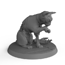 carina zombie gatto gioco miniatura mini resina dettagliata arte giocattolo animale 3d print model - Mito3D