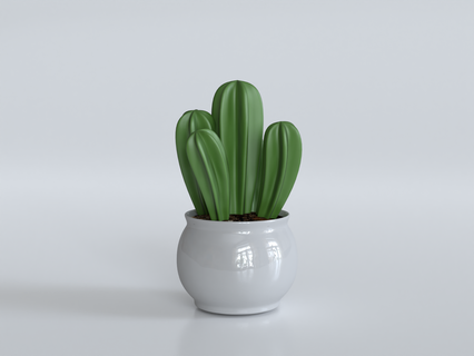 cutecactus Art cactus plant vase green desert spine pot arttoysbustcreatures animalsart 3d print model - Mito3D