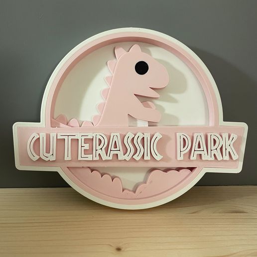 cuterassic parque logotipo 3D print model - Mito3D