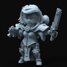 cutest chibi battle nun art sculptures warhammer 40k miniature 28mm adepta sororitas 3d print model - Mito3D