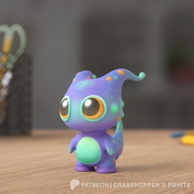 mignonne extraterrestre bébé créature jouets art jouet 3d print model - Mito3D