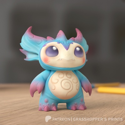 carino drago bambino giocattoli arte giocattolo carina 3d print model - Mito3D