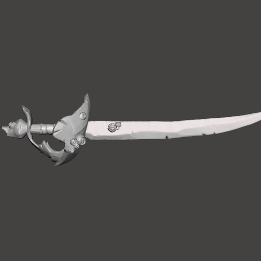 cutlass wailing barnacle 3d model game sea thieves sword pirate 3D print model - Mito3D