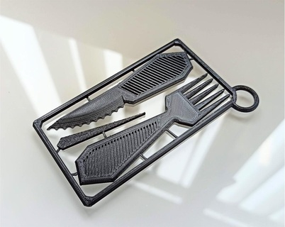 çatal bıçak takımı kart 3d print model - Mito3D
