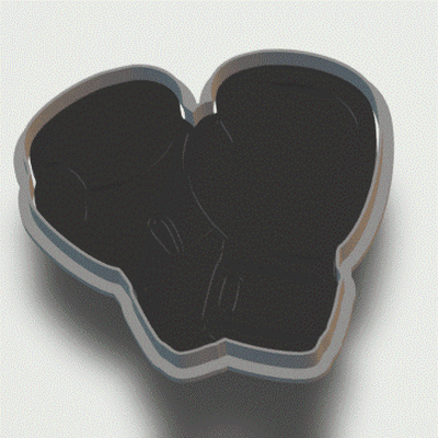 cortador + sello boxeo arte cortadores cerámica sellos guantes 3d print model - Mito3D