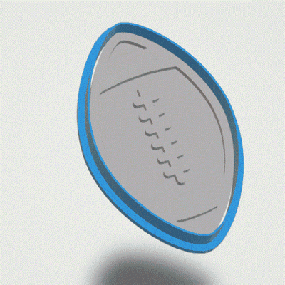 cutter + stempel rugby ball kunst schneider keramik briefmarken 3d print model - Mito3D