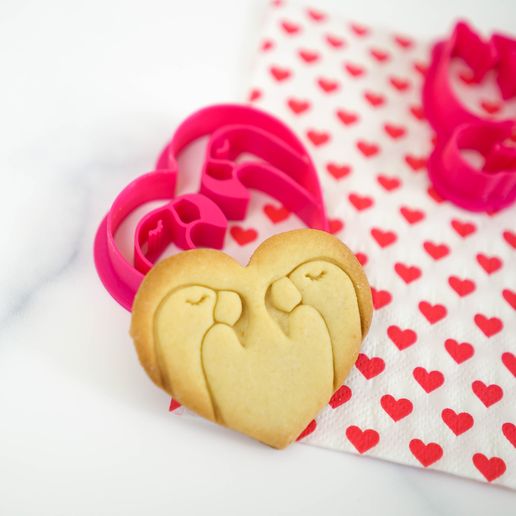 cortador flamingo coração biscoito biscoitos cozimento padaria doce amar 3D print model - Mito3D
