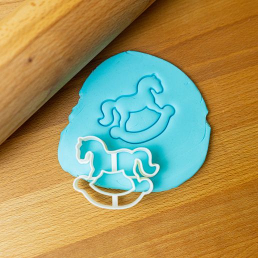 taglierina dondolo cavallo biscotto biscotti cottura forno dolce Natale 3D print model - Mito3D