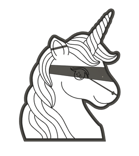 cutter - unicorn cookie stamp horse 3d print model - Mito3D