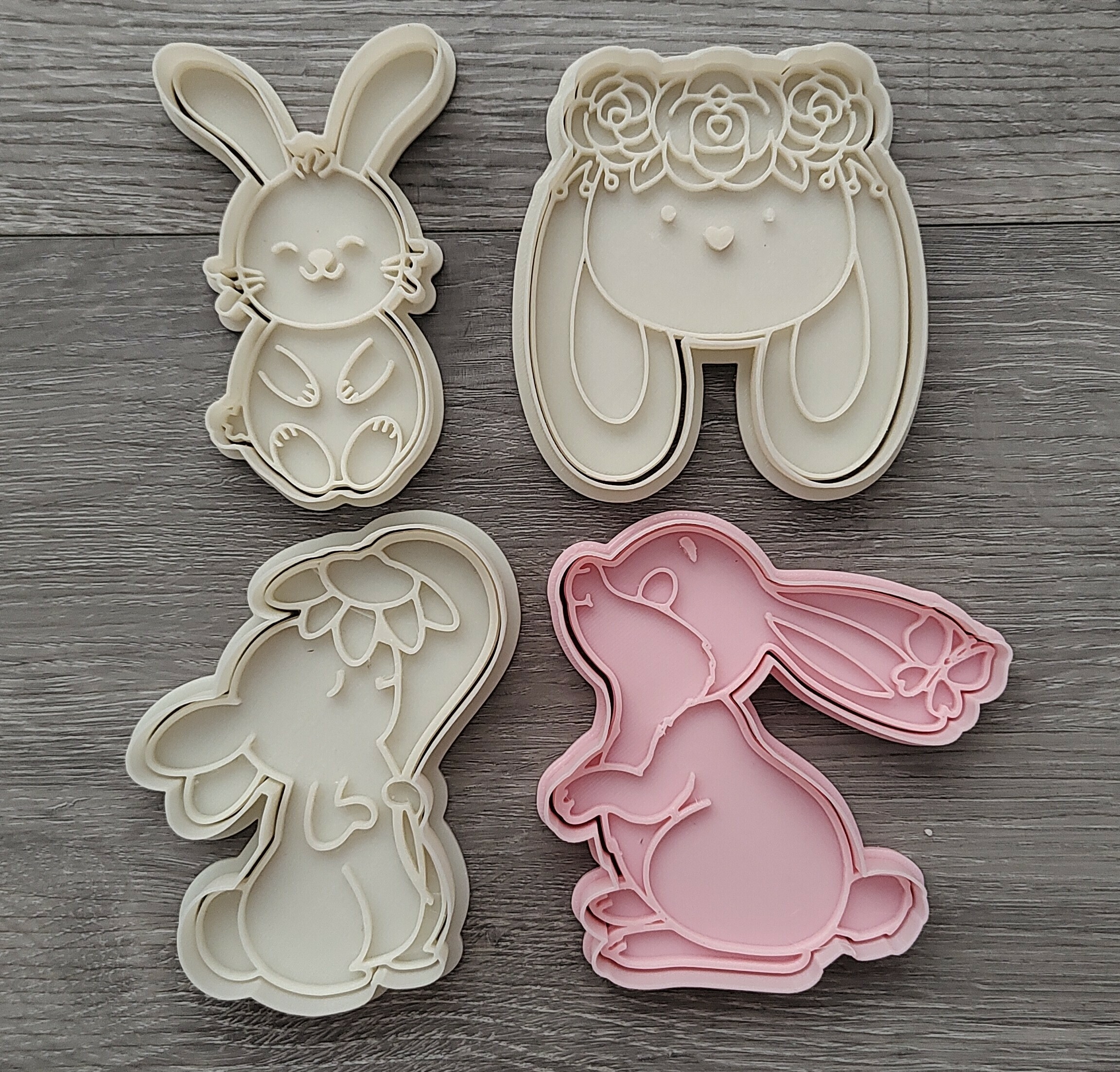 cutter cookie easter cookies bunnies kit 3D print model - Mito3D