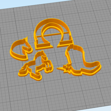 taglierina biscotto cowboy stivale cavallo ferro torta design 3d print model - Mito3D