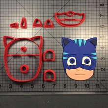 cutter Ausstecher pj Maske pro Teile 3 Zeichen home cookie schneiden alley rot grün blau 3d print model - Mito3D