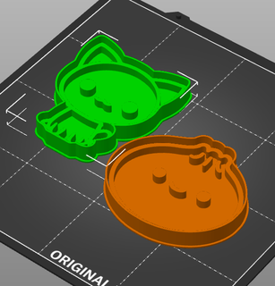cutter cookie set x2 kawaii Home cutting cat 3d print model - Mito3D