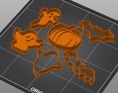 cutter cookie set x6 halloween cutting pumpkin bat ghost 3d print model - Mito3D