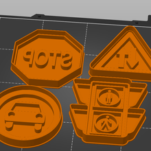 cutter cookie traffic signs x8 units 3d print model - Mito3D